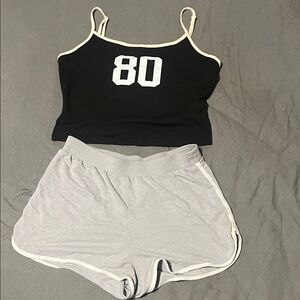 Black and Gray Women's Sleepwear Set